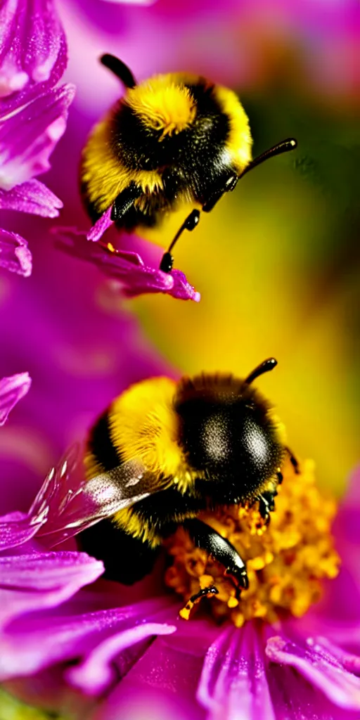 Prompt: fat fat spherical bumblebee in a flower puking pollen, airbrush 8 0 s photography, polished, 8 5 mm, intricate, sharp detailed focus airbrush