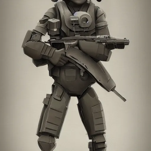 Image similar to a 3 d concept art of a armed sci - if girl by pixar studio.