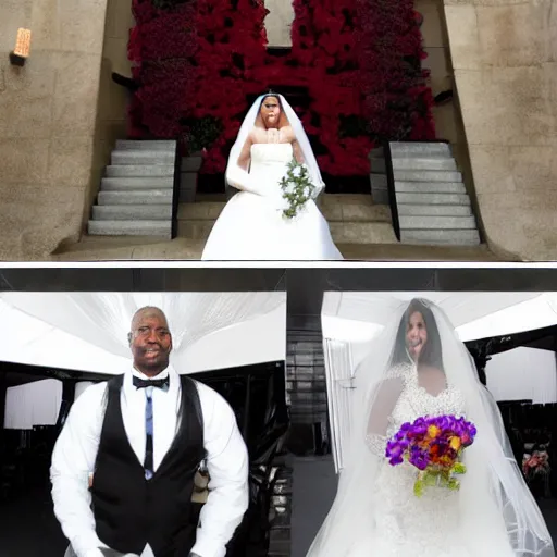 Image similar to Megatron as the bride at a wedding