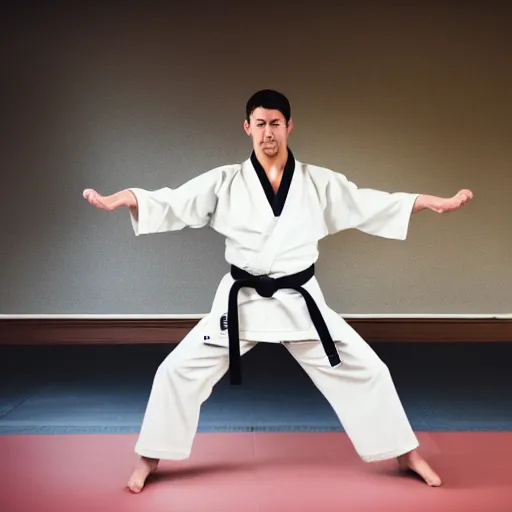 Image similar to man doing a karate kick to the camera