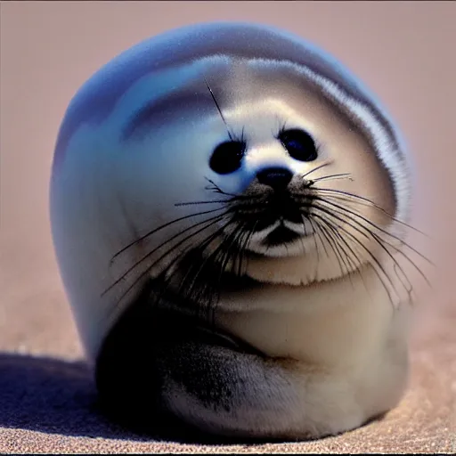 Image similar to a baby harp seal chess piece