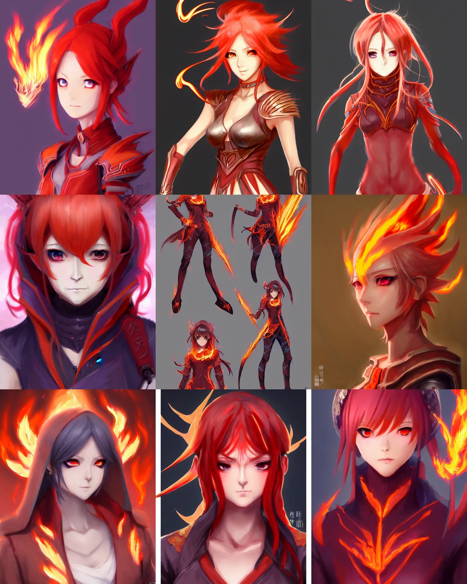 Prompt: Character concept art of an anime-style female flame atronach || made of fire, cute-fine-face, pretty face, realistic shaded Perfect face, fine details by Stanley Artgerm Lau, WLOP, Rossdraws, James Jean, Andrei Riabovitchev, Marc Simonetti, and Sakimichan, tranding on artstation