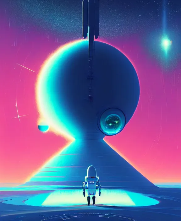 Prompt: robotic expedition to new star by christopher balaskas and beeple and norman rockwell and anton fadeev, asymmetrical!!, asymmetry!!, hyperrealistic, energy mote, solarpunk propaganda, high contrast, high saturation, intricate details, ultra detailed, space, nebula, sharp focus, astronomy, atmospheric, crisp edges, mist, reflections
