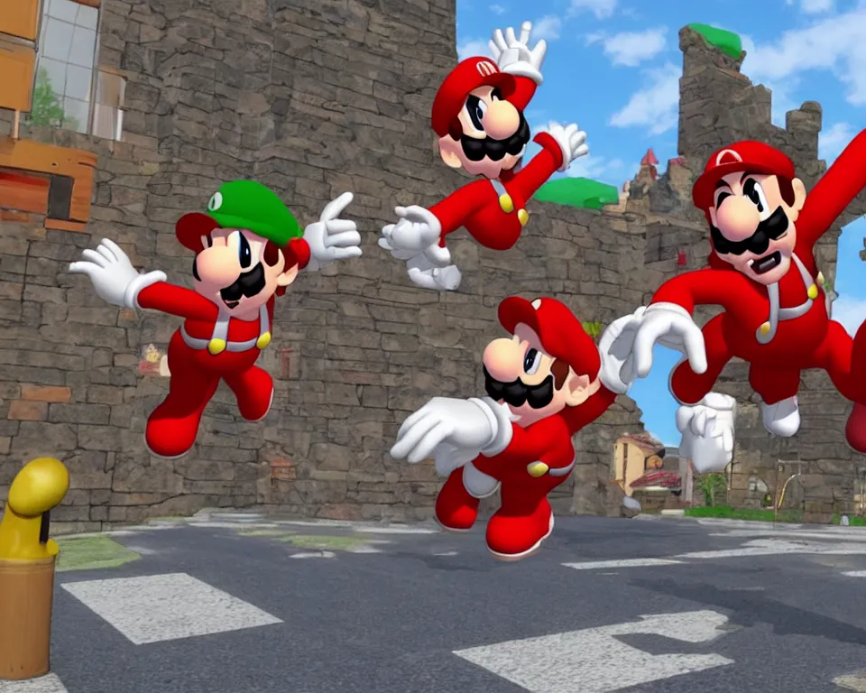 Image similar to T-posing demon mario