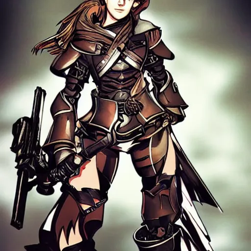 Image similar to emma watson as a paladin by Yoji Shinkawa