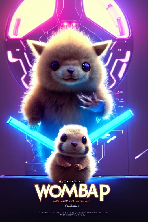 Image similar to high quality video game sci - fi very cute fluffy! wombat!! cyborg soldier with futuristic mechanical parts, cyberpunk monocle!, highly detailed, unreal engine cinematic smooth, in the style of detective pikachu, hannah yata charlie immer, dark blue neon light, low angle, uhd 8 k, sharp focus