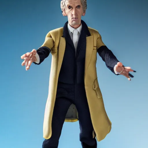 Image similar to the new doctor who action figure, product photo, studio lighting