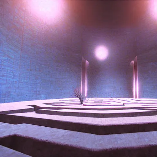 Image similar to the grand entrance to the endless maze, art by kotaro chiba, volumetric lighting, epic composition