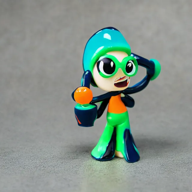 Image similar to stylized splatoon vinyl figure, figure photography, high details