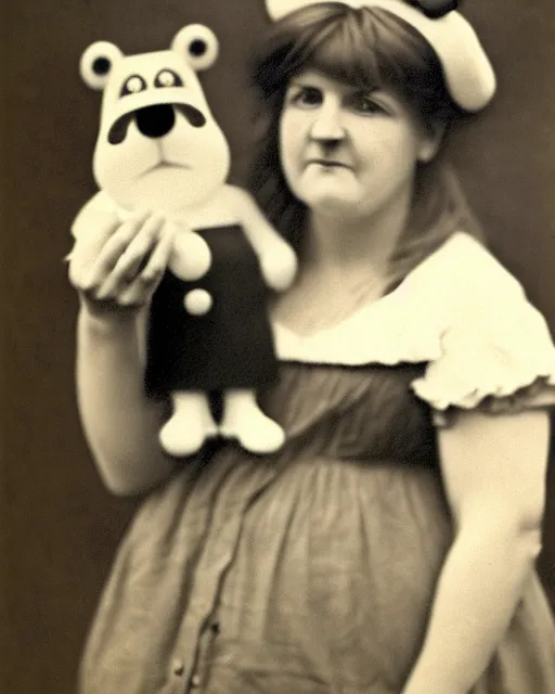 Image similar to wendy's mascot wendy thomas 1 8 9 0's photography, face in focus, realistic