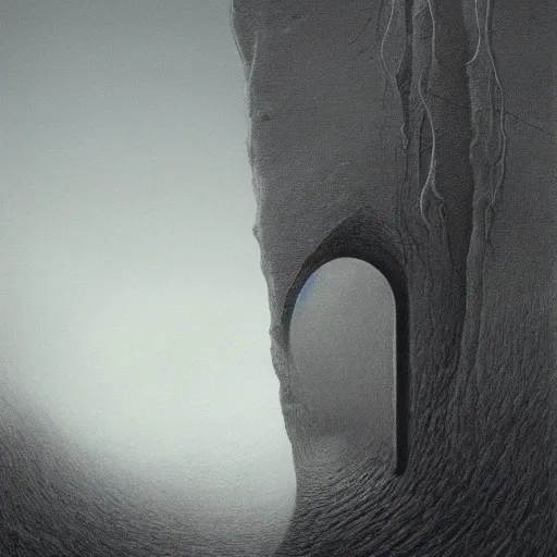Prompt: surreal naure by zdzislaw beksinski, by lewis jones, by mattias adolfsson, cold hue's, warm tone gradient background, concept art, beautiful composition, digital painting
