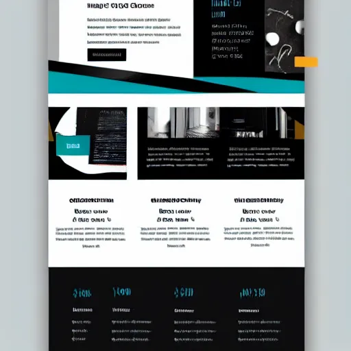 Image similar to contemporary landing page design for a freelance designer, teal and black colour palette, template layout, graphic design