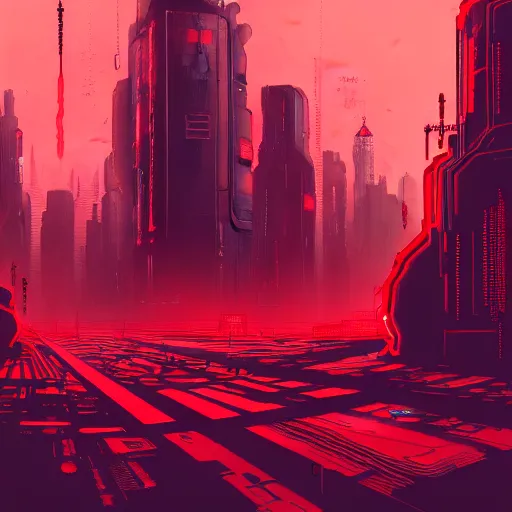 red and black cyberpunk dystopia, in the style of | Stable Diffusion ...