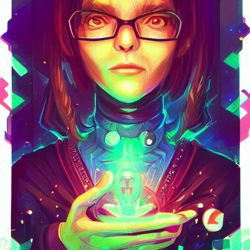 Image similar to skill magic geek inside matrix deepdream radiating a glowing aura stuff loot legends stylized digital illustration video game icon artstation lois van baarle, ilya kuvshinov, rossdraws,