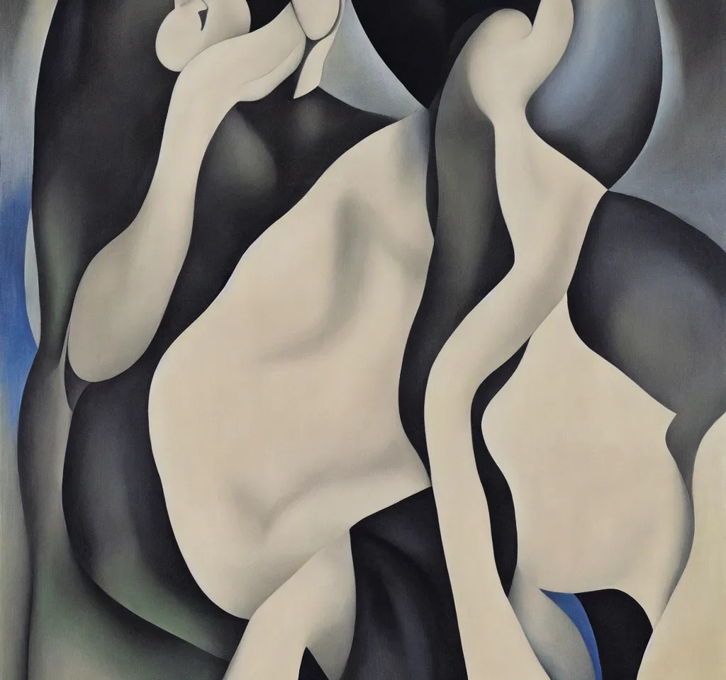 Image similar to portrait of a melancholic lady, by georgia o keeffe