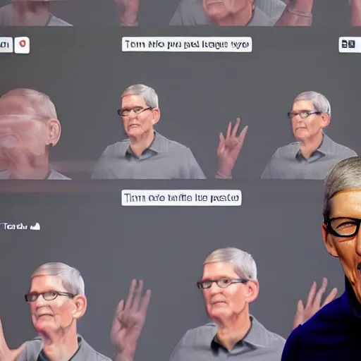 Prompt: tim cook as a cult leader