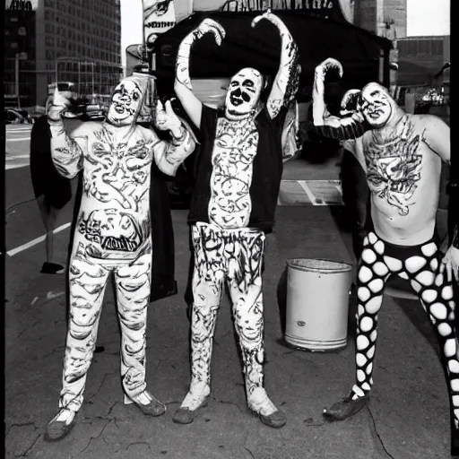 Image similar to Juggalo coneheads 1999 street performers