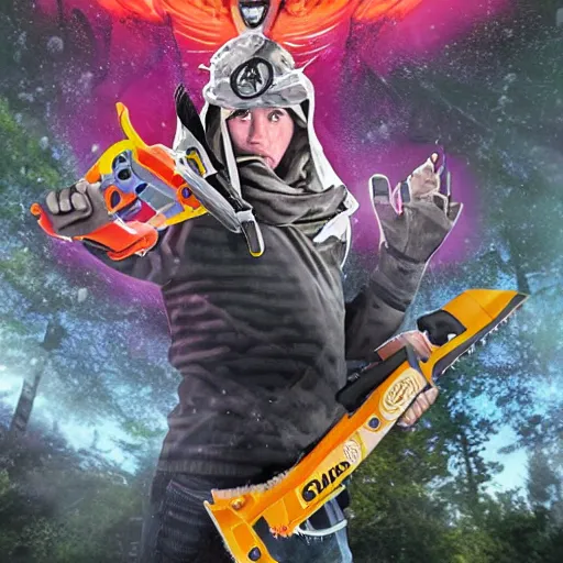 Image similar to chainsaw wizard