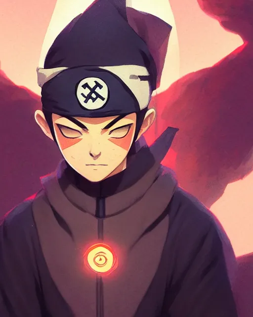 Prompt: boy in hidden leaf village ninja, medium shot close up, details, sharp focus, illustration, by jordan grimmer and greg rutkowski, trending artstation, pixiv, digital art