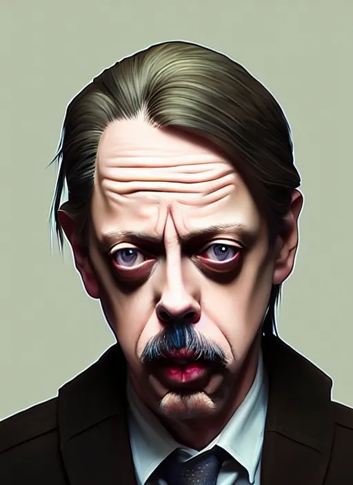 Prompt: a potrait of steve buscemi as an anime, fine, realistic, shaded, lighting, ilya, kuvshinov, katsuhiro, artgerm, jeremy, lipkin, michael, garmash, unreal, engine, 5, radiant, light, detailed, intricate, environment