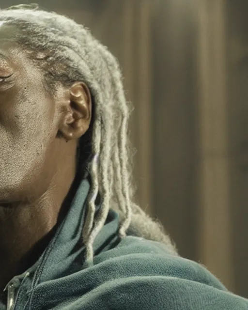 Image similar to Snoop Dogg in the role of Gandalf the Grey in the Sheer, film still, amazing short, 8K, IMAX, ultra detailed