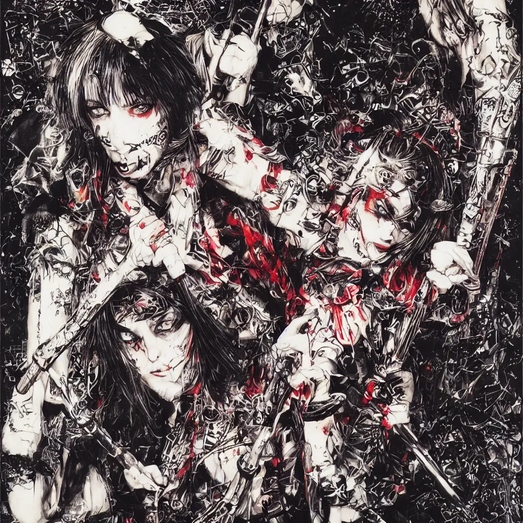 Image similar to punk girl with a spiked baseball bat by ayami kojima