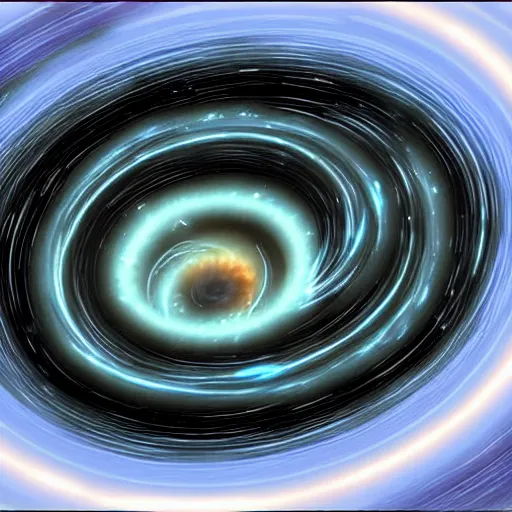 Prompt: a supermassive black hole with a glorious accretion ring, beautiful, wondrous, religious