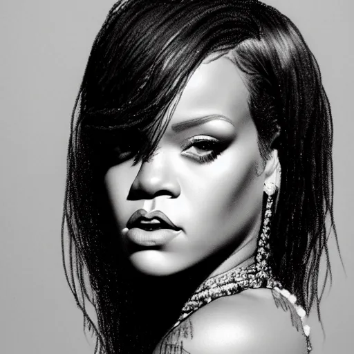 Prompt: highly detailed portrait, Rihanna, full body portrait, 8k