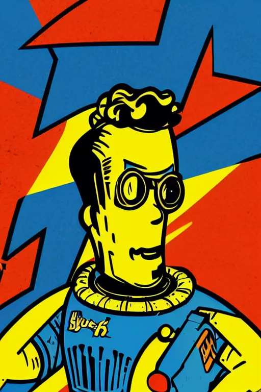 Image similar to fallout 7 6 retro futurist illustration art by butcher billy, sticker, colorful, illustration, highly detailed, simple, smooth and clean vector curves, no jagged lines, vector art, smooth andy warhol style