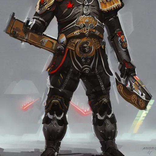 Prompt: concept art by jama jurabaev, futuristic emperor holy inquisition, imperial military, trending on artstation, high quality, brush stroke, portraiit, symmetry