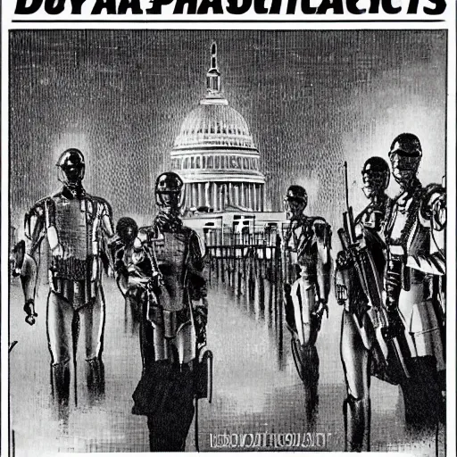 Image similar to dystopian futuristic totalitarian dictatorship washington dc