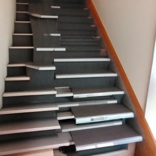 Prompt: staircase made out of pc cooling equipment