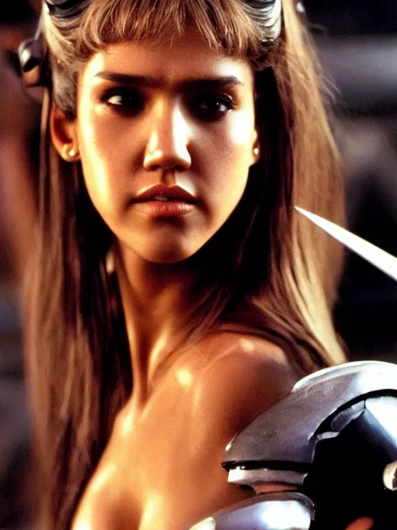 Image similar to hyperdetailed close shot of young jessica alba as space pirate, fine - face, pretty face