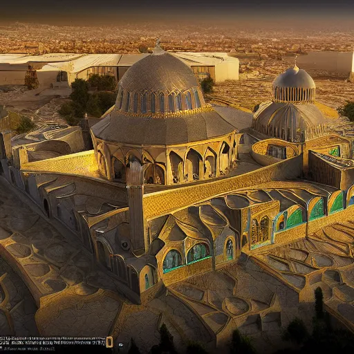 Image similar to Combination of Isfahan mosques and Spain church, trending on artstation, 4k, hyped detail, epic