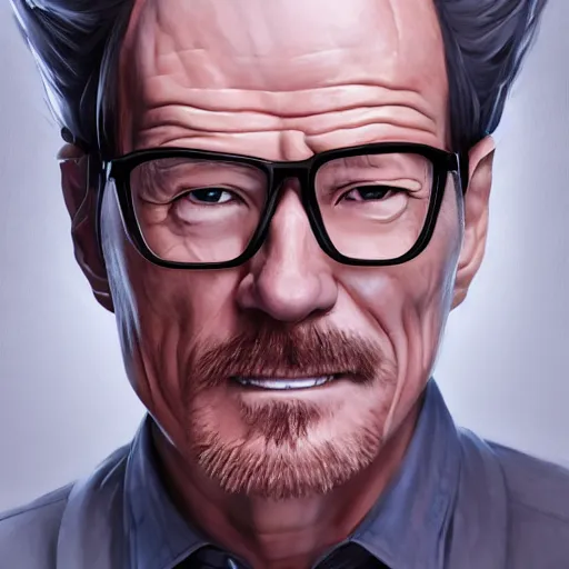 Image similar to An anime portrait of Bryan Cranston, by Stanley Artgerm Lau, WLOP, Rossdraws, James Jean, Andrei Riabovitchev, Marc Simonetti, and Sakimichan, tranding on artstation