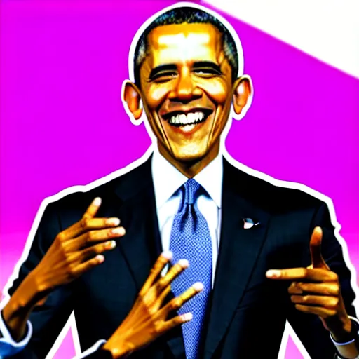 Image similar to barack obama finally starts his career as a vtuber with hololive