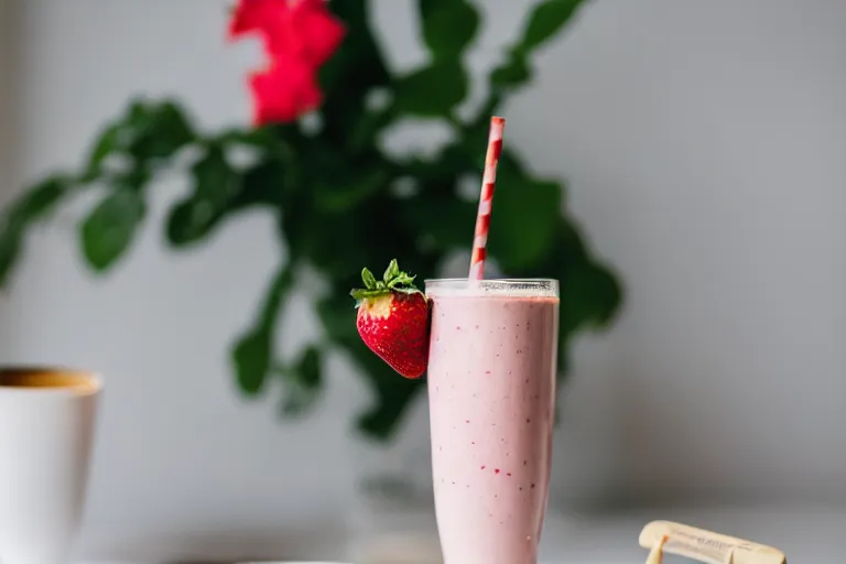 Image similar to strawberry milkshake, bar menu, canon eos r 3, f / 1. 4, iso 2 0 0, 1 / 1 6 0 s, 8 k, raw, unedited, symmetrical balance, in - frame