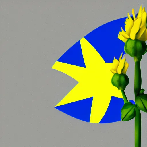 Prompt: concept art of ukraine flag in the shape of flower