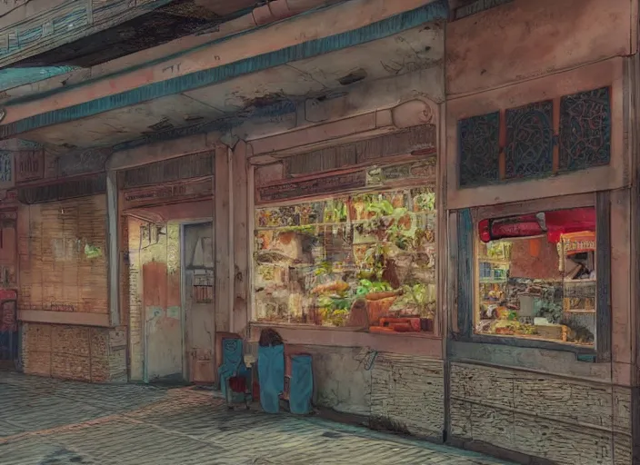 Image similar to time and war have destroyed any recognizable features of this forgotten shrine of easily - accessible food. pastel - colored plastics litter the building, and the skitter of creatures that are new to this world can be heard in the shadows of the restaurant by inceoglu ismail