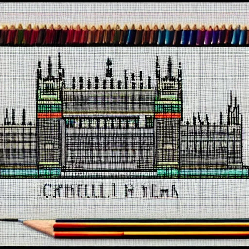 Image similar to pixel art drawing of the city of london