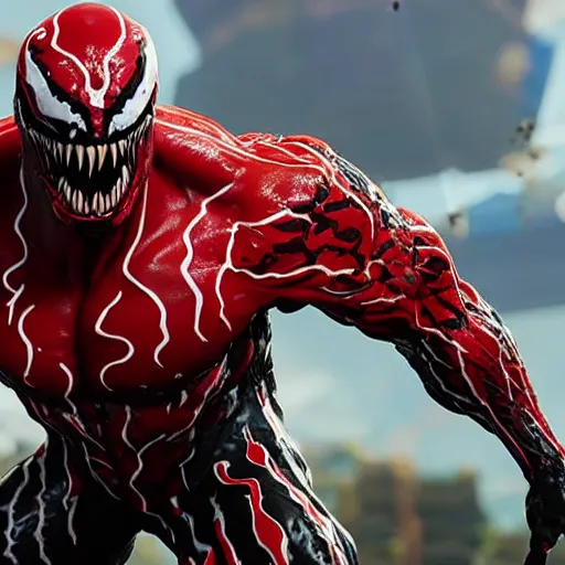 Image similar to Carnage (Venom 2018) in Fortnite, screenshot