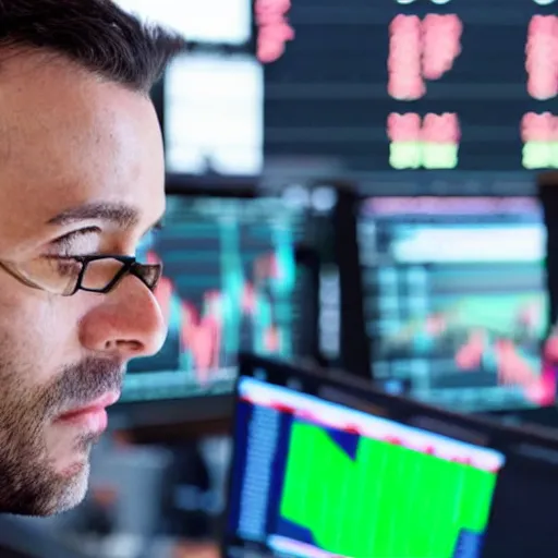 Prompt: a daytrader being stop hunted