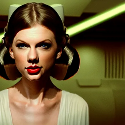 Prompt: taylor swift as princess leia in star wars, 8 k resolution, cinematic lighting, anatomically correct