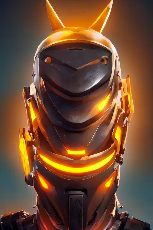 Image similar to epic mask helmet robot ninja portrait stylized as fornite style game design fanart by concept artist gervasio canda, behance hd by jesper ejsing, by rhads, makoto shinkai and lois van baarle, ilya kuvshinov, rossdraws global illumination radiating a glowing aura global illumination ray tracing hdr render in unreal engine 5