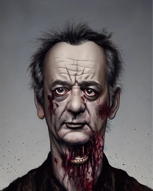 Prompt: hyper realistic photo portrait zombie bill murray steve buscemi cinematic, greg rutkowski, james gurney, mignola, craig mullins, brom