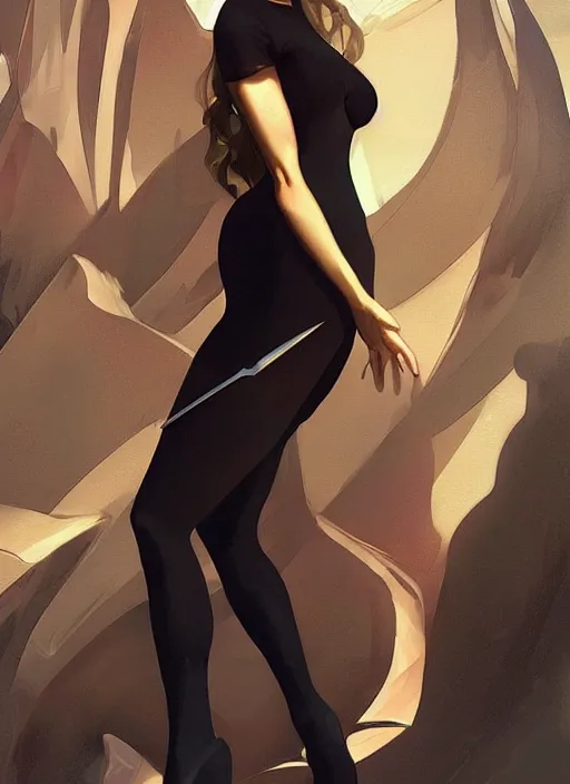 Prompt: gorgeous michi wearing a black tight dress, nice body figure, digital painting, artstation, concept art, sharp focus, illustration, art by artgerm and greg rutkowski and alphonse mucha