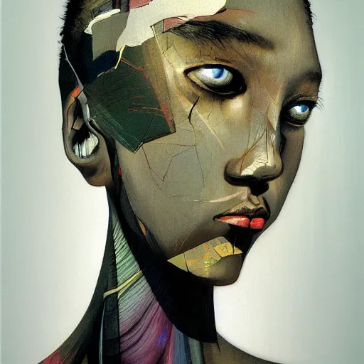 Prompt: citizen portrait soft light painted by dave mckean and erik jones, inspired by kenyan ghost in the shell anime, smooth face feature, intricate oil painting, high detail illustration, sharp high detail, manga and anime 1 9 9 9