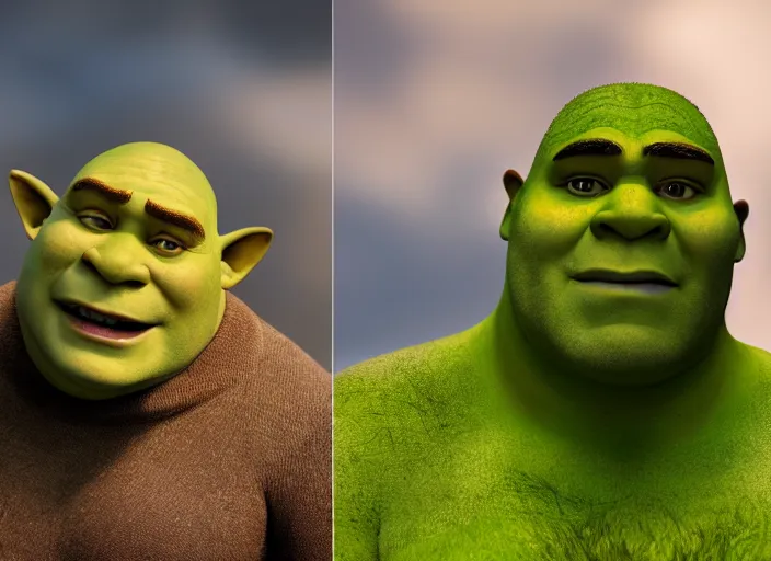 Prompt: portrait photo still of real life shrek, 8 k, 8 5 mm, f. 1 4