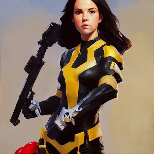 Image similar to greg manchess portrait painting of partially armored x - 2 3 laura kinney as overwatch character, medium shot, asymmetrical, profile picture, organic painting, sunny day, matte painting, bold shapes, hard edges, street art, trending on artstation, by huang guangjian and gil elvgren and sachin teng