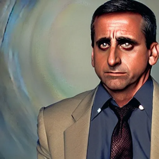 Image similar to steve carell as the terminator damaged